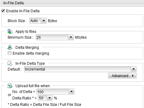 Các thông số của In-File Delta